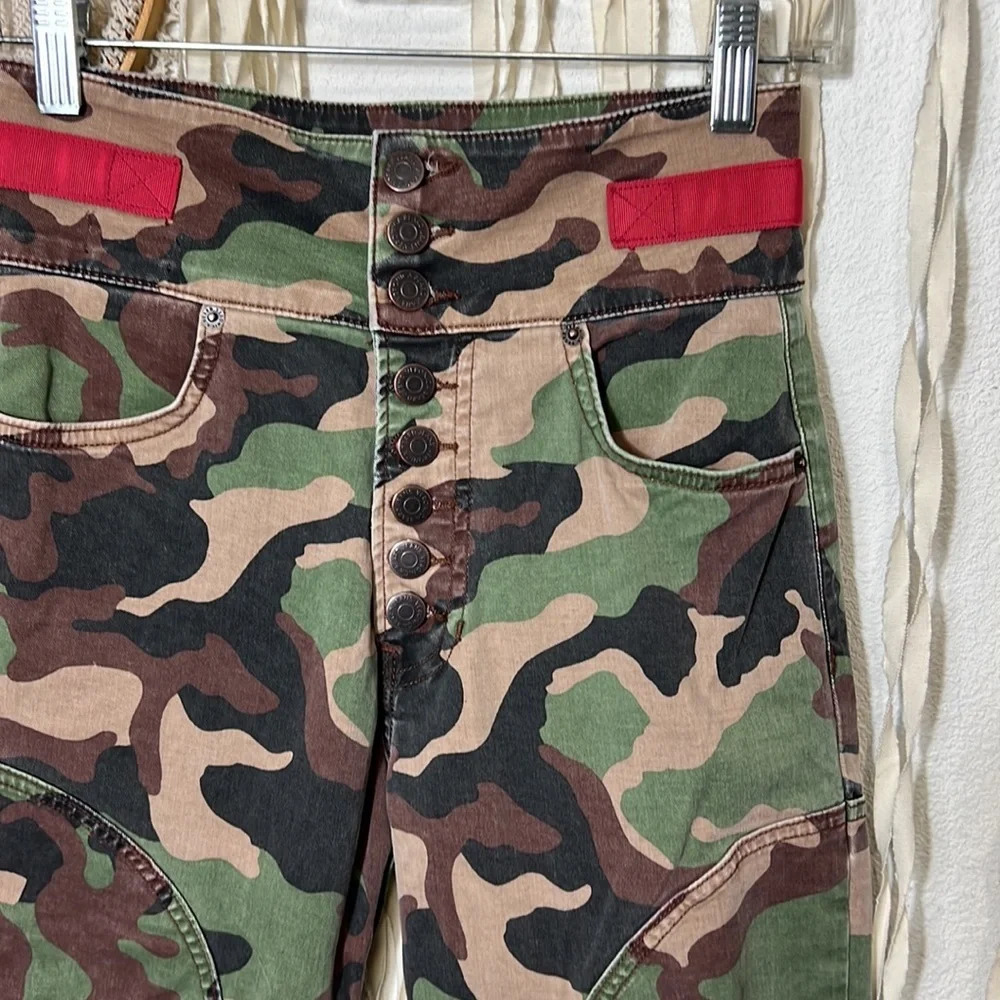 Veronica Beard High Rise Kane Camo Straight Leg Pant Size 25 - Picture 2 of 12
